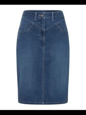 NWT Olsen Power Stretch Denim Midi Pencil Skirt Size 14